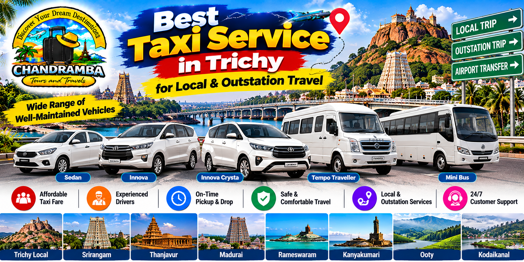 Best Taxi Service in Trichy for Local & Outstation Travel