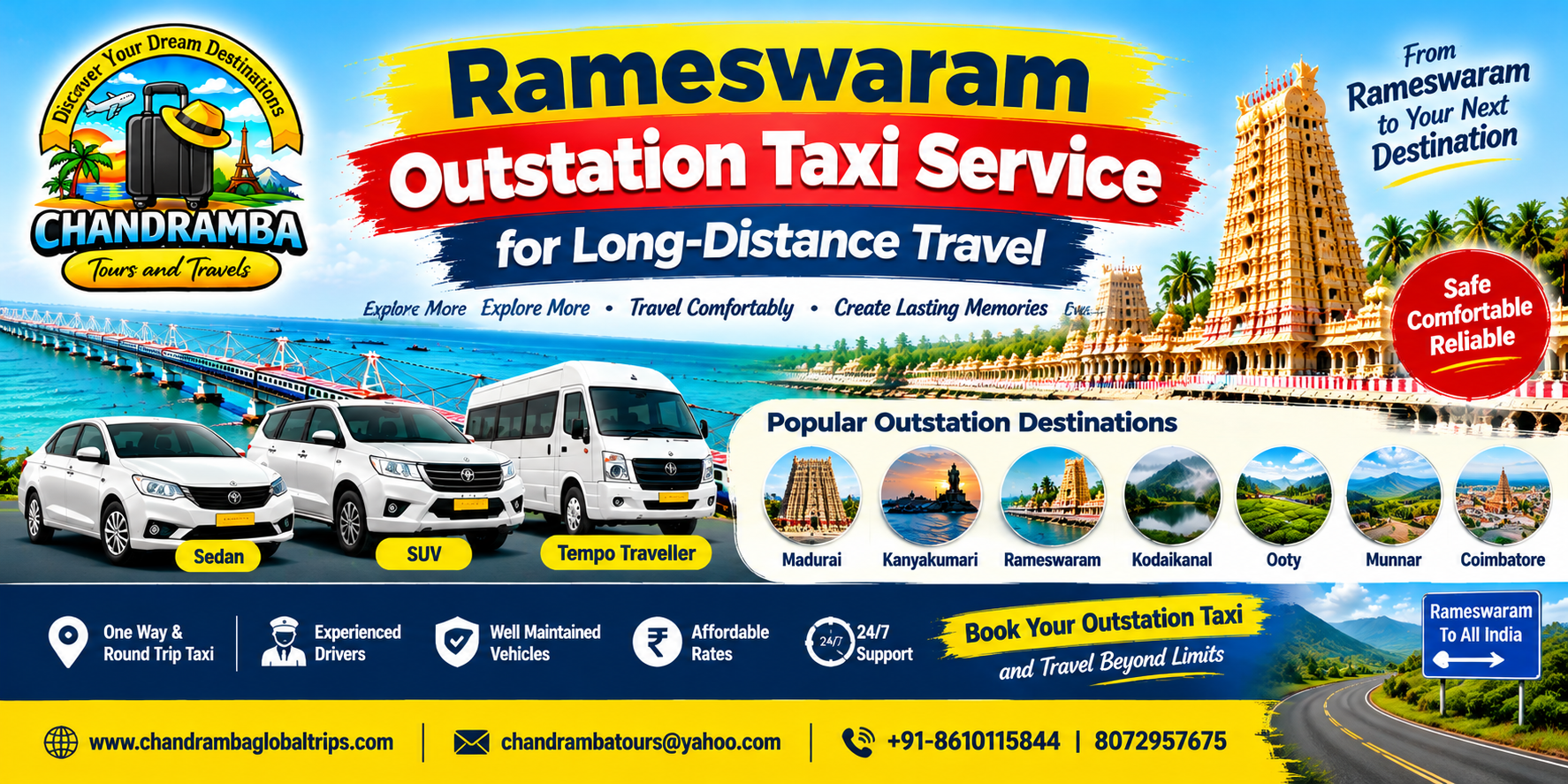 Rameswaram Outstation Taxi Service for Long-Distance Travel