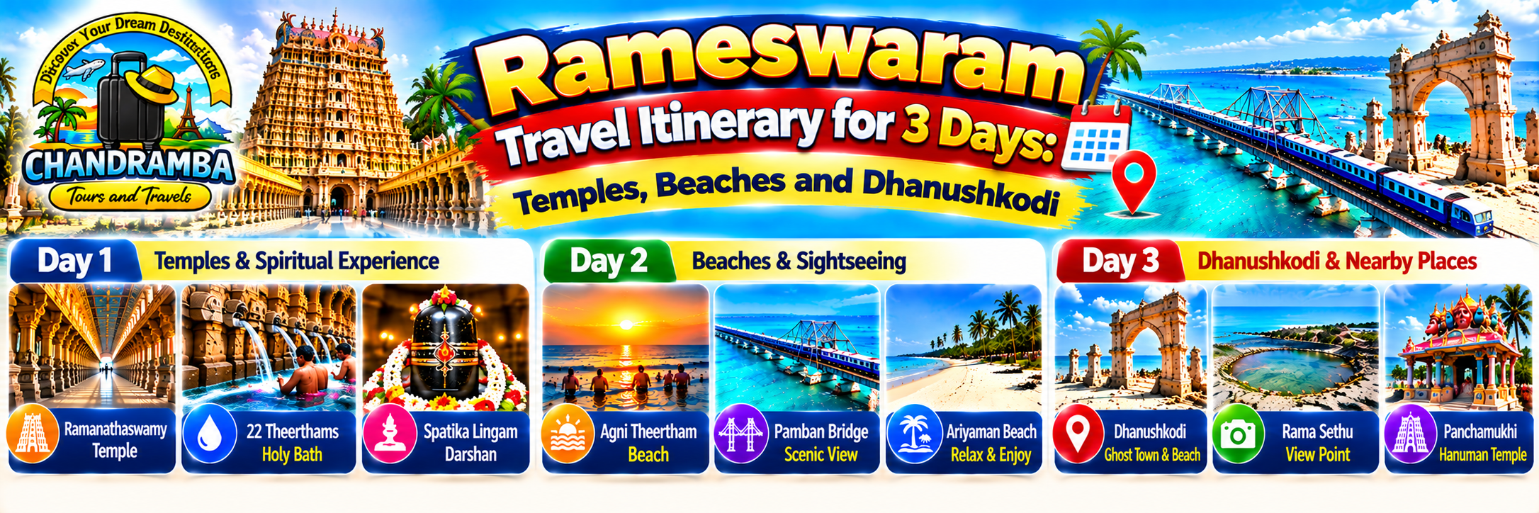 Rameswaram Travel Itinerary for 3 Days: Temples, Beaches and Dhanushkodi