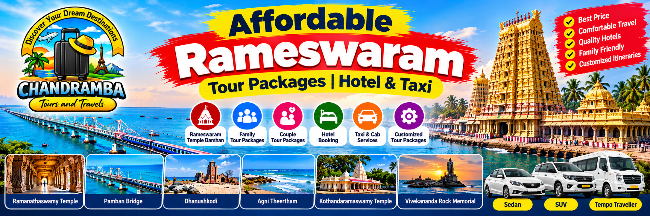 Affordable Rameswaram Tour Packages with Hotel & Taxi Options
