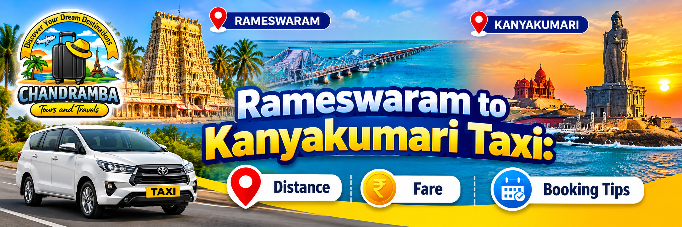 Rameswaram to Kanyakumari Taxi: Distance, Fare & Booking Tips