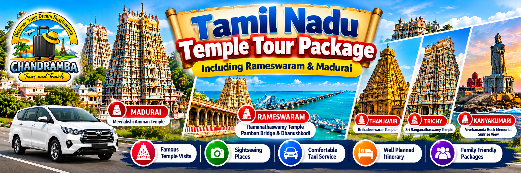 Tamil Nadu Temple Tour Package Including Rameswaram & Madurai