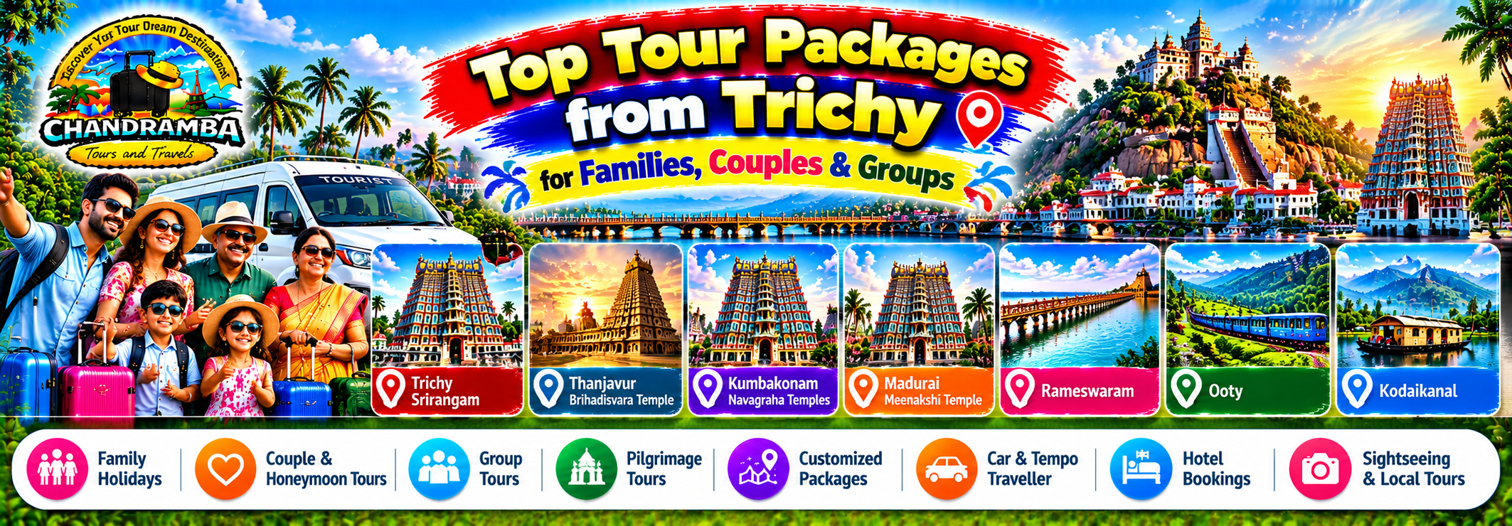 Top Tour Packages from Trichy for Families, Couples & Groups
