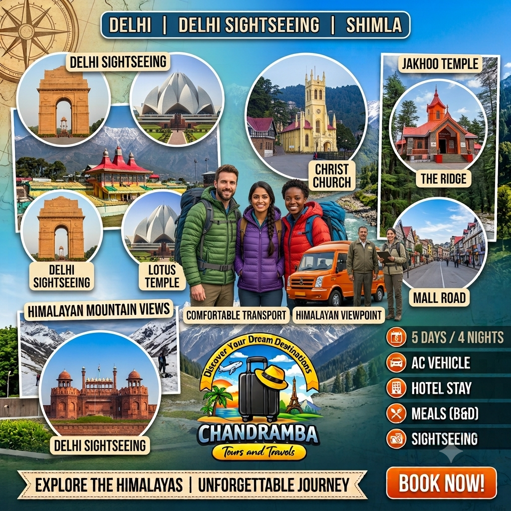 5 Days Delhi – Shimla – Kufri Tour Package