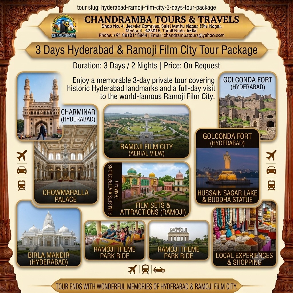 3 Days Hyderabad & Ramoji Film City Tour Package