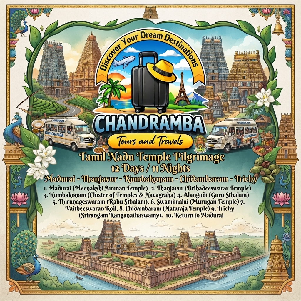 5 Days Madurai-Thanjavur-Kumbakonam-Chidambaram-Trichy Temple Tour Package